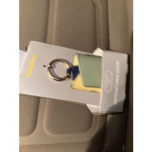 Heyday Apple AirPods Pro Leather Case with Clip - Green/Yellow/Blue - Picture 2 of 2